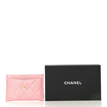 Chanel Iridescent Caviar Quilted Card Holder Pink 14 of 14