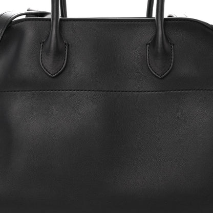 The Row Polished Saddle Calfskin Soft Margaux 12 Black 7 of 9
