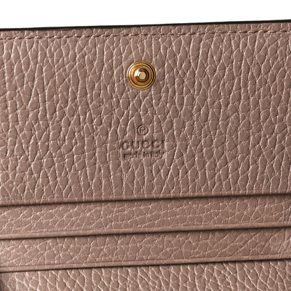 Gucci Dollar Calfskin GG Supreme Monogram GG Marmont Card Case Porcelain Rose Beige Ebony 6 of 9