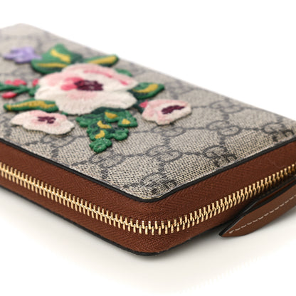Gucci GG Supreme Monogram Garden Embroidered Zip Around Wallet 8 of 13