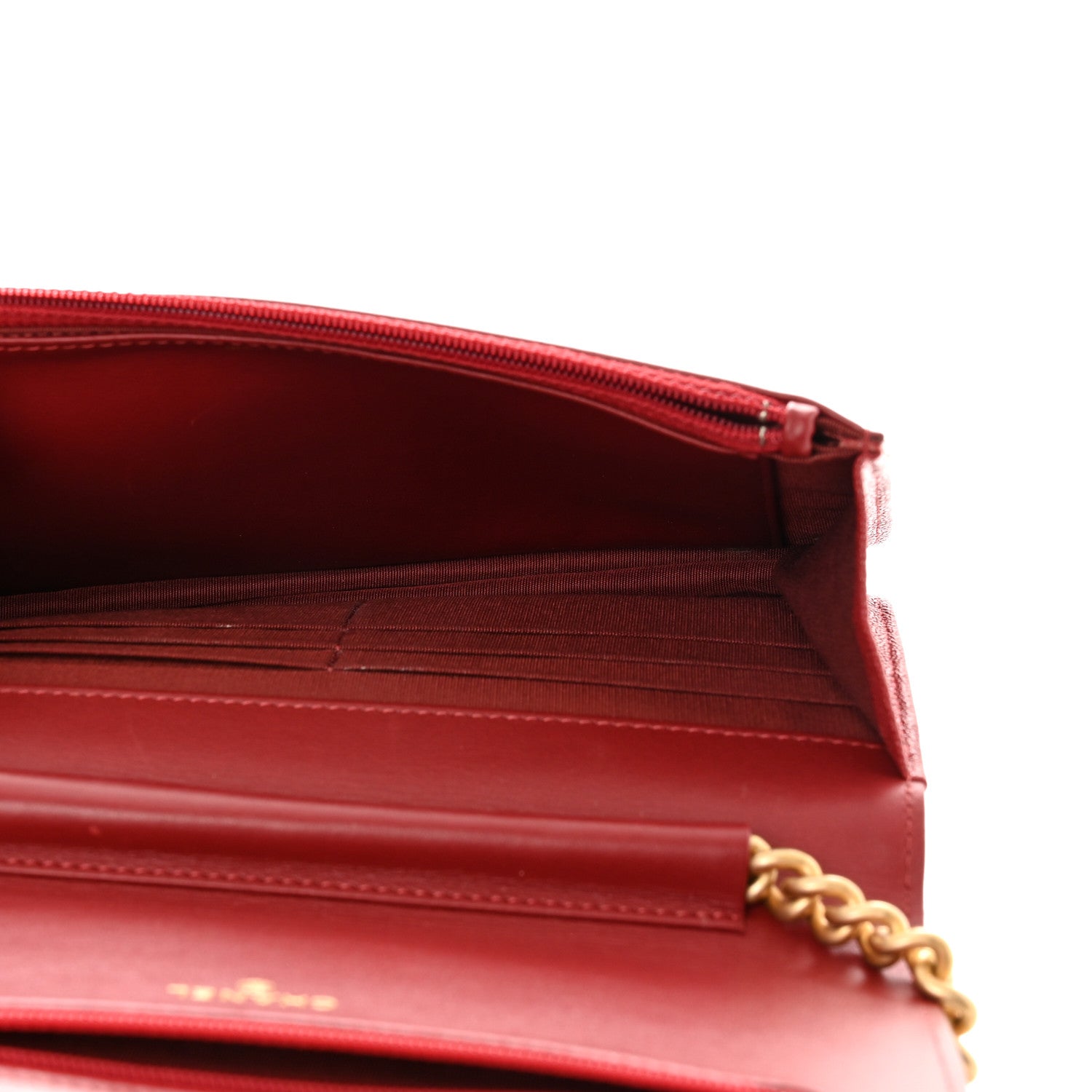 Chanel Caviar Quilted Boy Wallet On Chain WOC Red 5 of 13