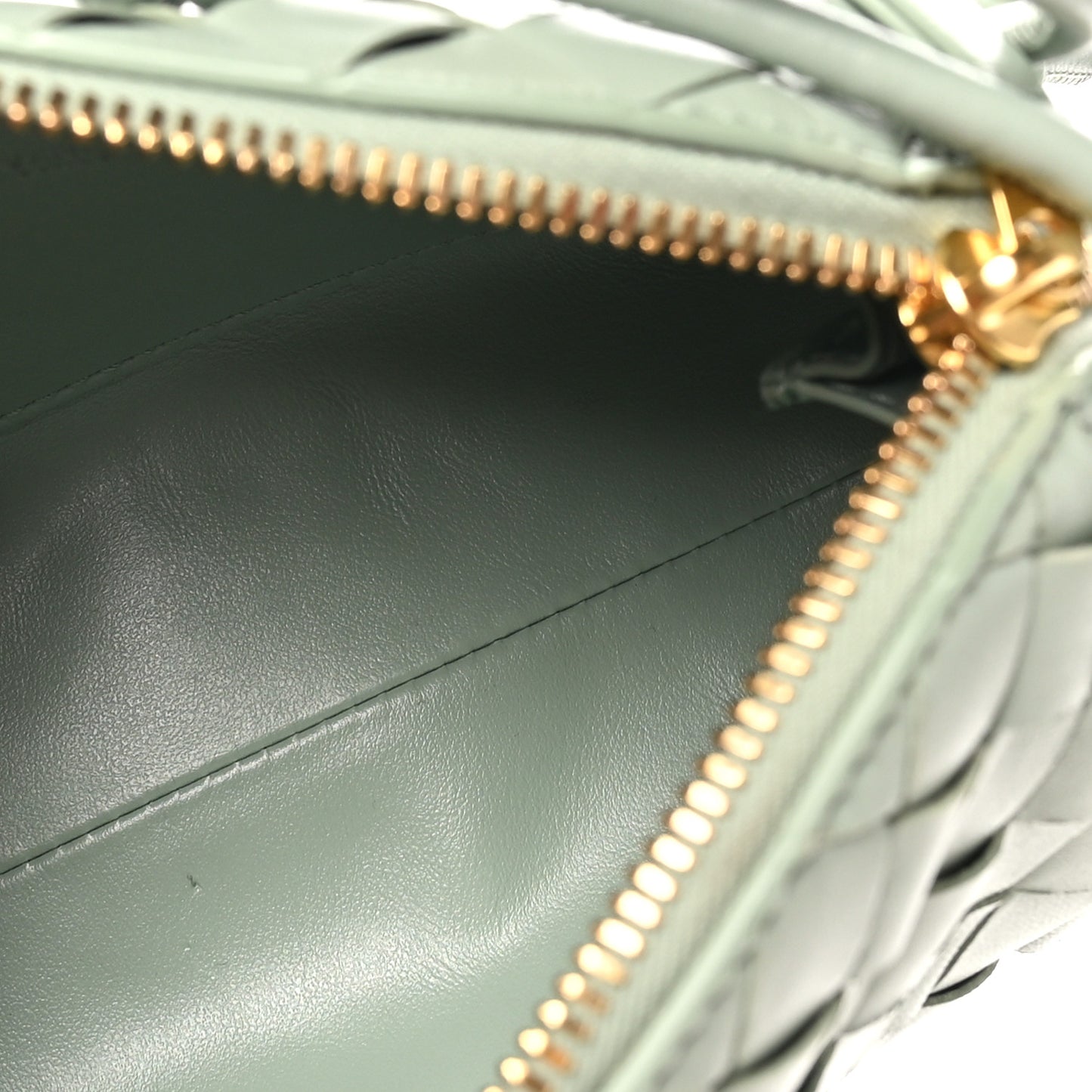 Nappa Intrecciato Mini Loop Camera Bag Aloe