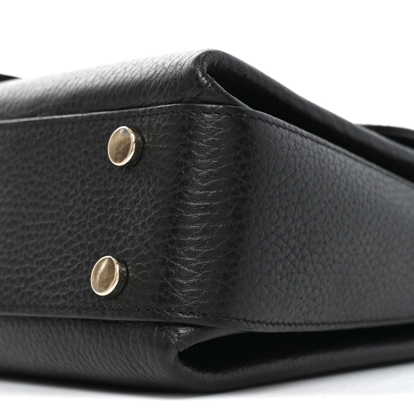 Dollar Calfskin Interlocking G Top Handle Shoulder Bag Black