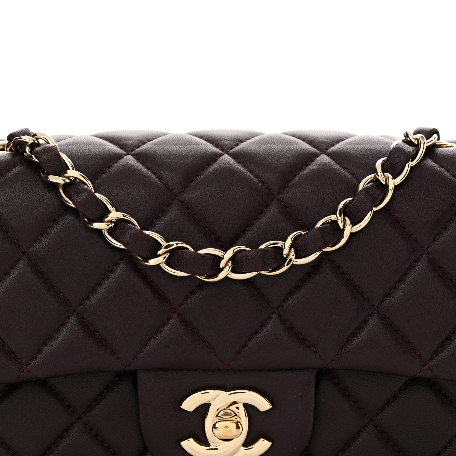 Chanel Lambskin Quilted Mini Rectangular Flap Dark Purple 8 of 11