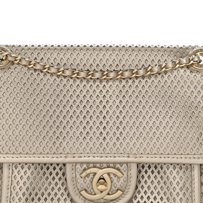Chanel Metallic Perforated Calfskin Small Up In The Air Flap Light Gold 8 of 10