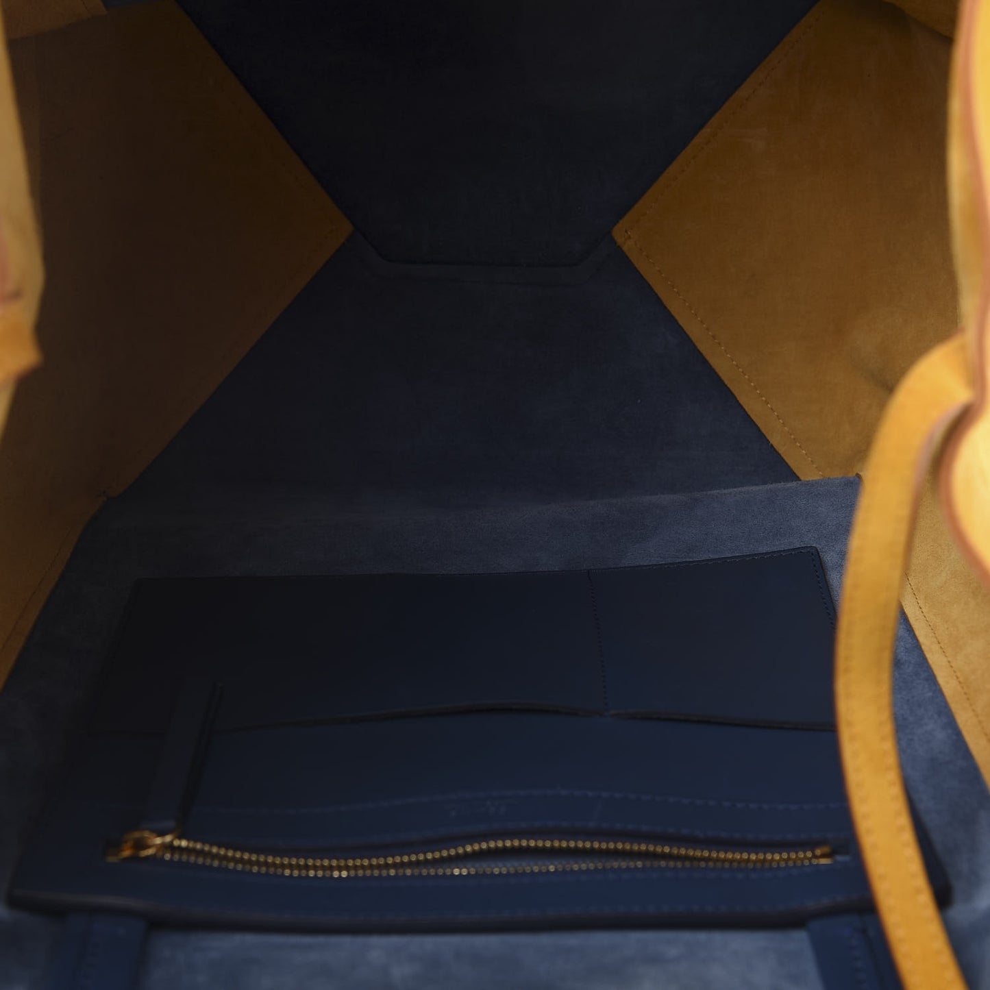 Calfskin Suede Medium Phantom Luggage Cabas Yellow Blue