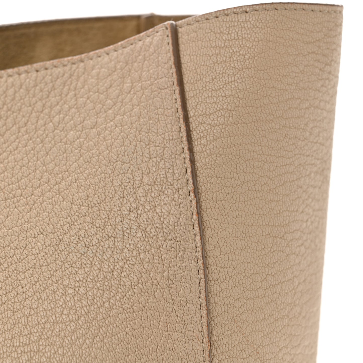 Soft Grained Calfskin Sangle Bucket Bag Dune