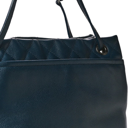 Chanel Caviar Timeless CC Soft Tote Navy Blue 11 of 13