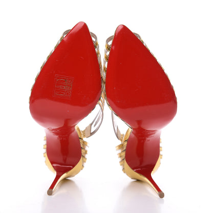 Christian Louboutin Specchio PVC Maratena 100 Sandal Heels 37.5 Gold 5 of 8