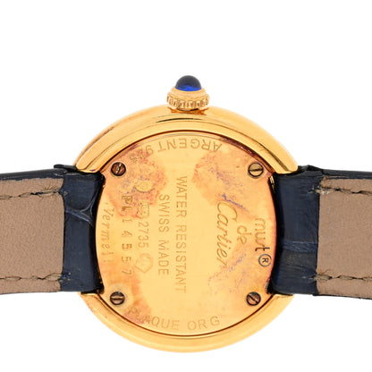 Cartier Sterling Silver Vermeil Alligator 26mm Must De Cartier Trinity Quartz Watch 4 of 4