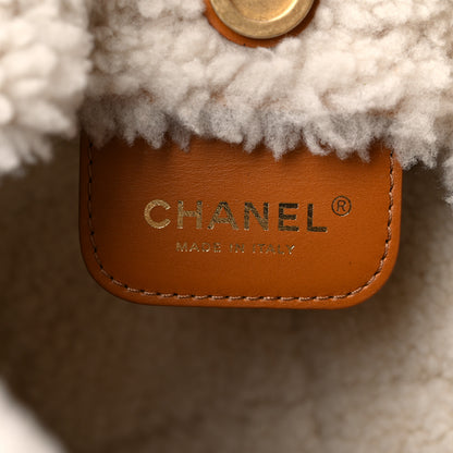 Chanel Suede Shearling Quilted Small Chanel 22 Brown White 8 of 10
