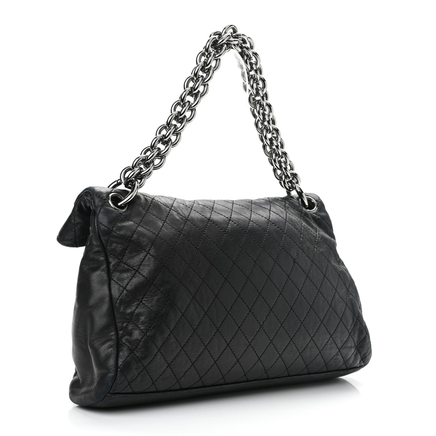 Lambskin Quilted New Lock Flap Black