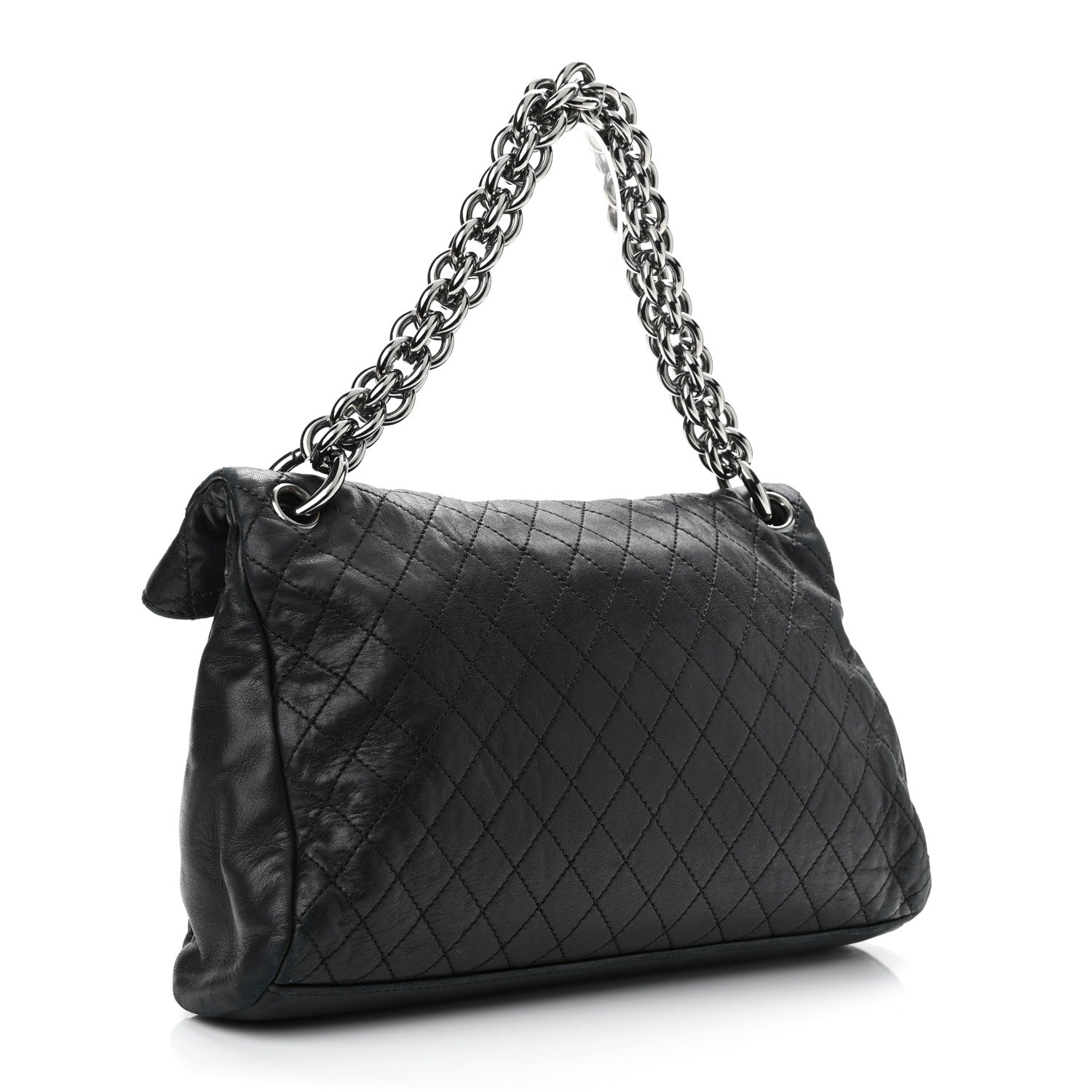 Chanel Lambskin Quilted New Lock Flap Black 3 of 10