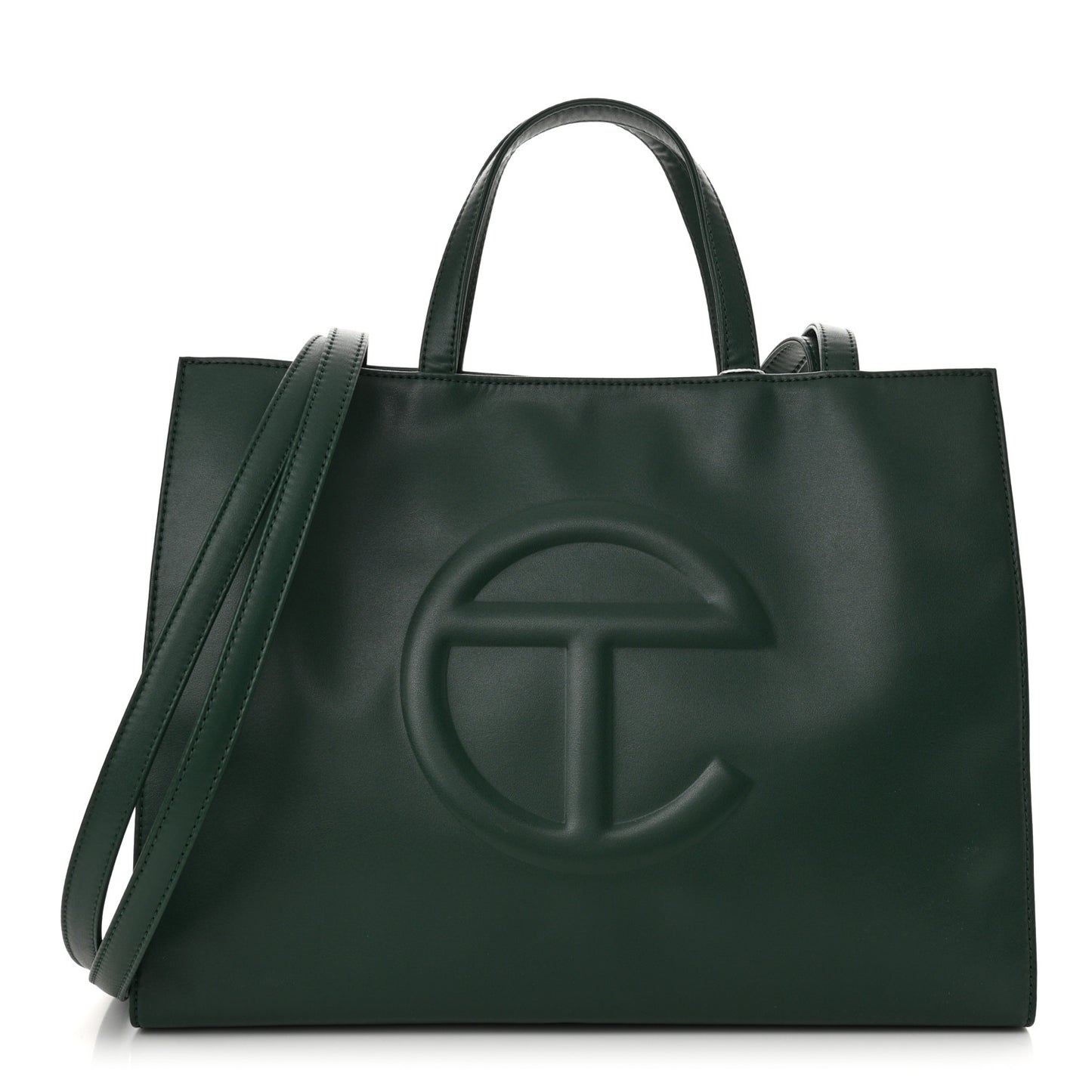 Vegan Leather Medium Shopping Bag Dark Olive