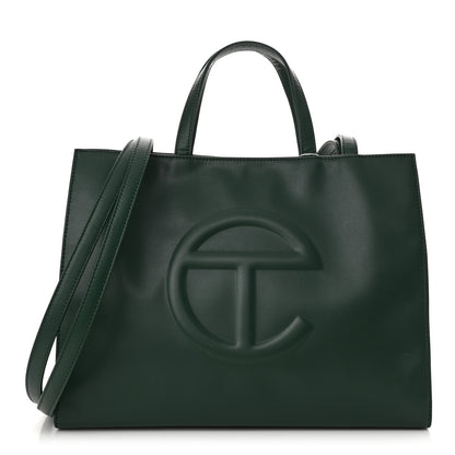 Telfar Vegan Leather Medium Shopping Bag Dark Olive 1 of 10
