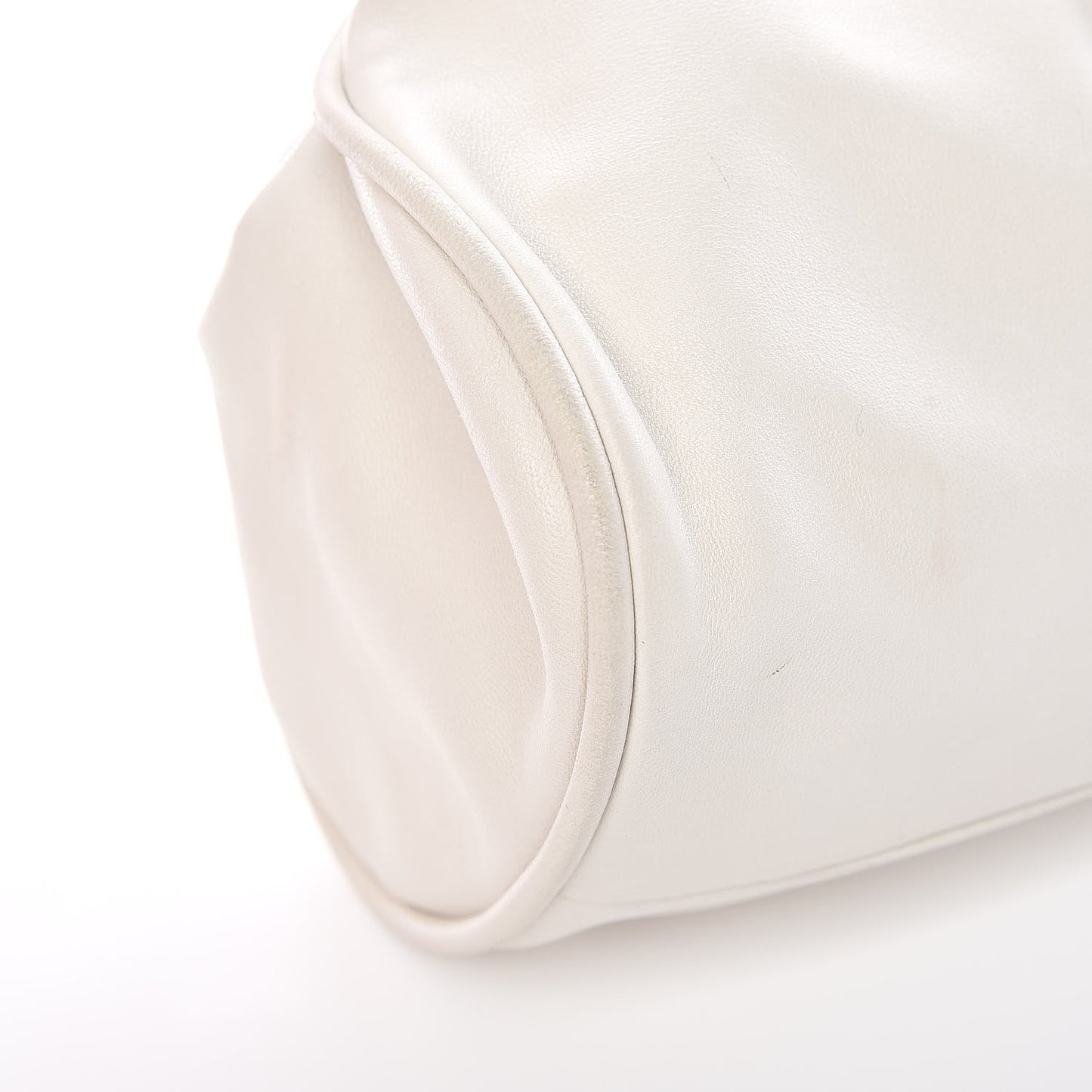 Lambskin Chain Embellished Frame Tote Ivory