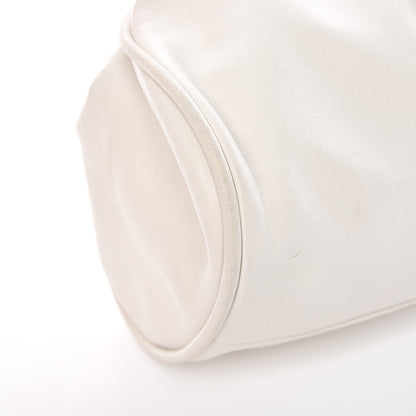 FASHIONPHILE CHANELLambskinChainEmbellishedFrameToteIvory 8 of 17