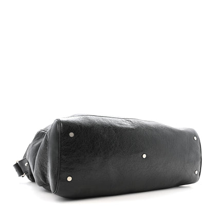 Balenciaga Agneau Classic Silver Hardware Weekender Black 4 of 12