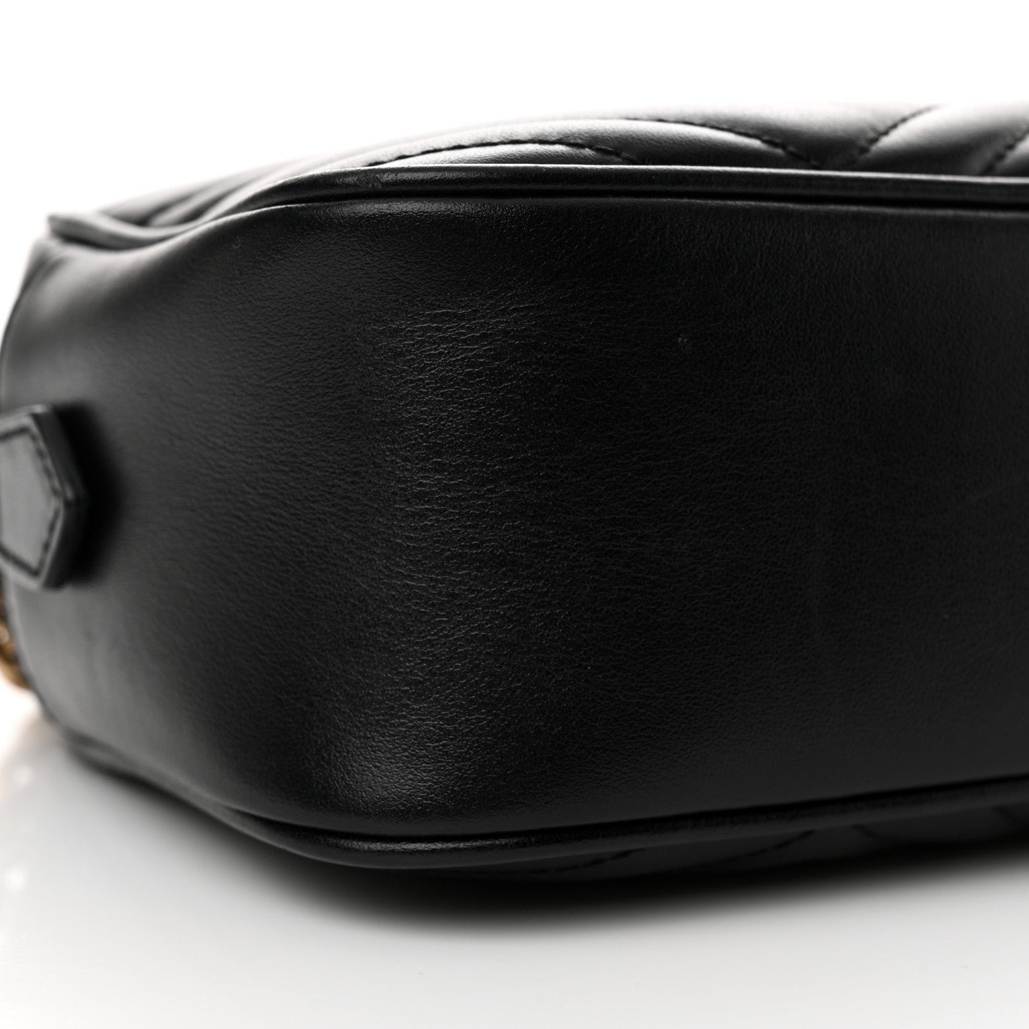 Gucci Calfskin Matelasse Small GG Marmont Chain Shoulder Bag Black 9 of 13