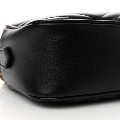 Gucci Calfskin Matelasse Small GG Marmont Chain Shoulder Bag Black 9 of 13