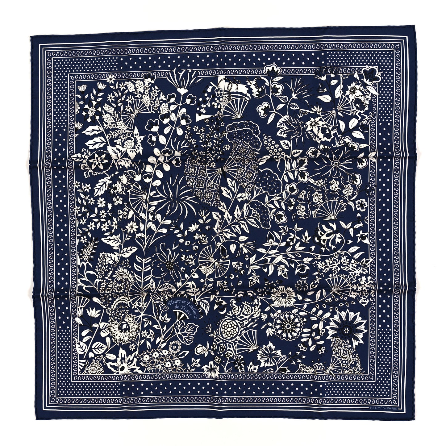 Silk Fleurs et Papillons de Tissus Scarf 55