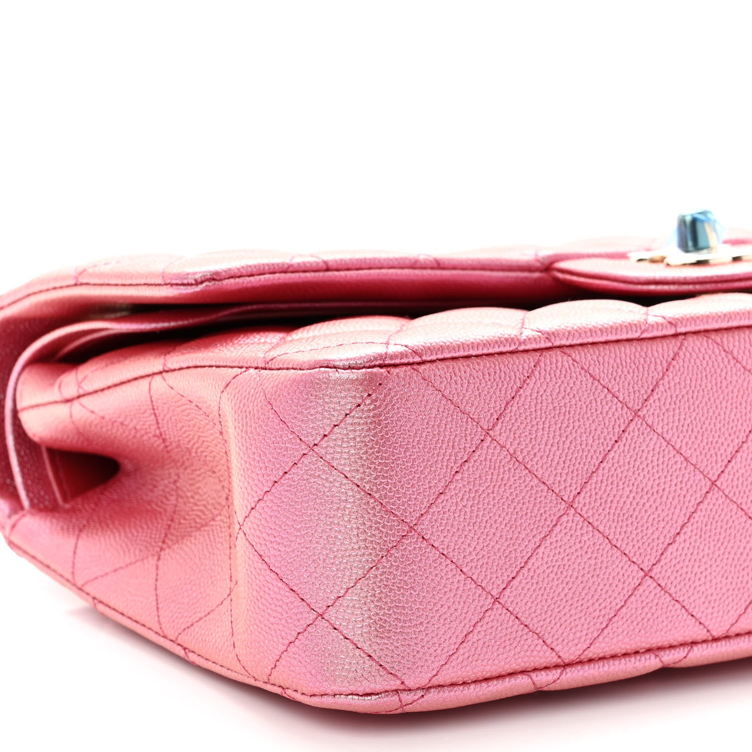 Chanel Iridescent Caviar Quilted Medium Double Flap Pink 8 of 9