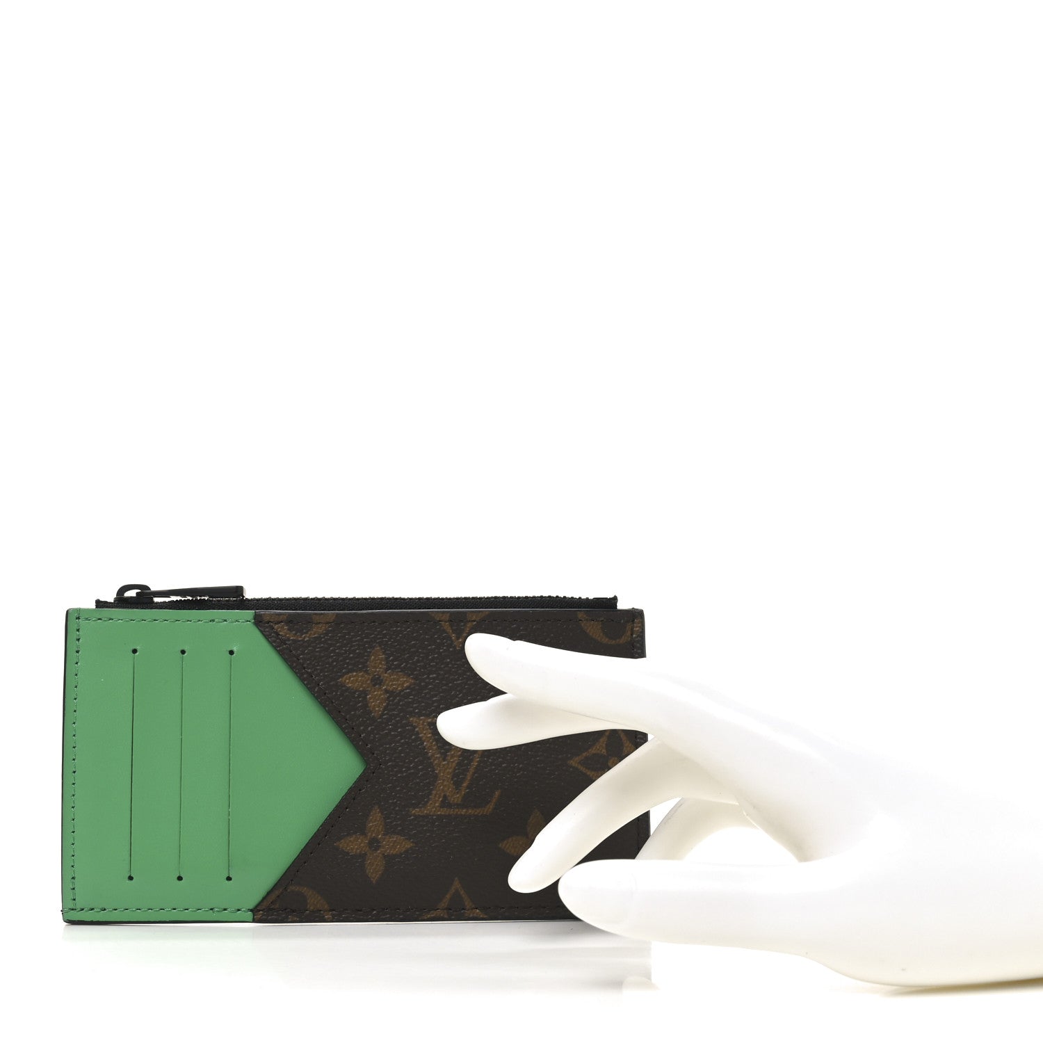 Louis Vuitton Monogram Calfskin Coin Card Holder Minty Green