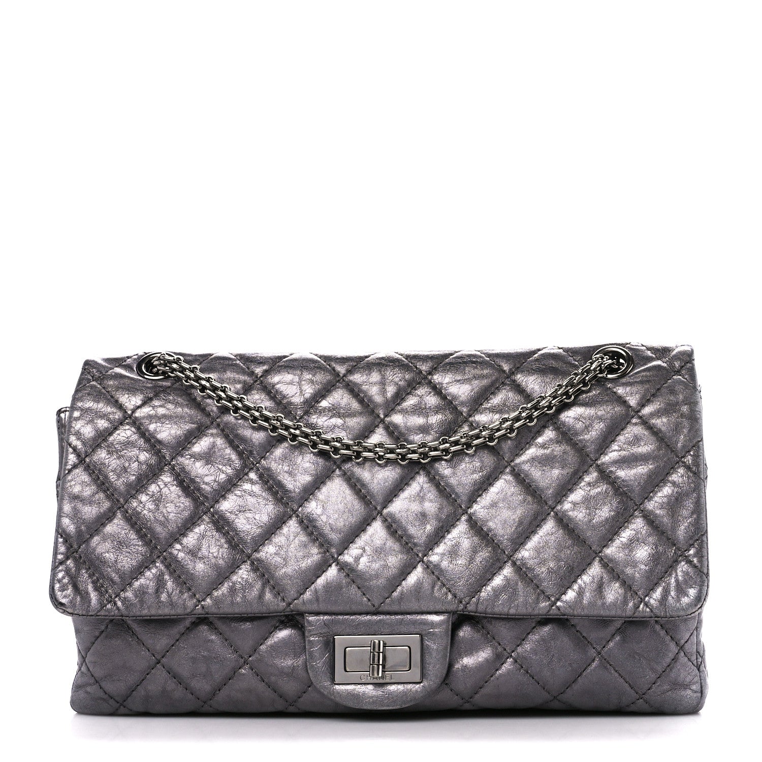 Chanel Metallic Aged Calfskin Quilted 2.55 Reissue 227 Flap Dark Silver 1 of 12
