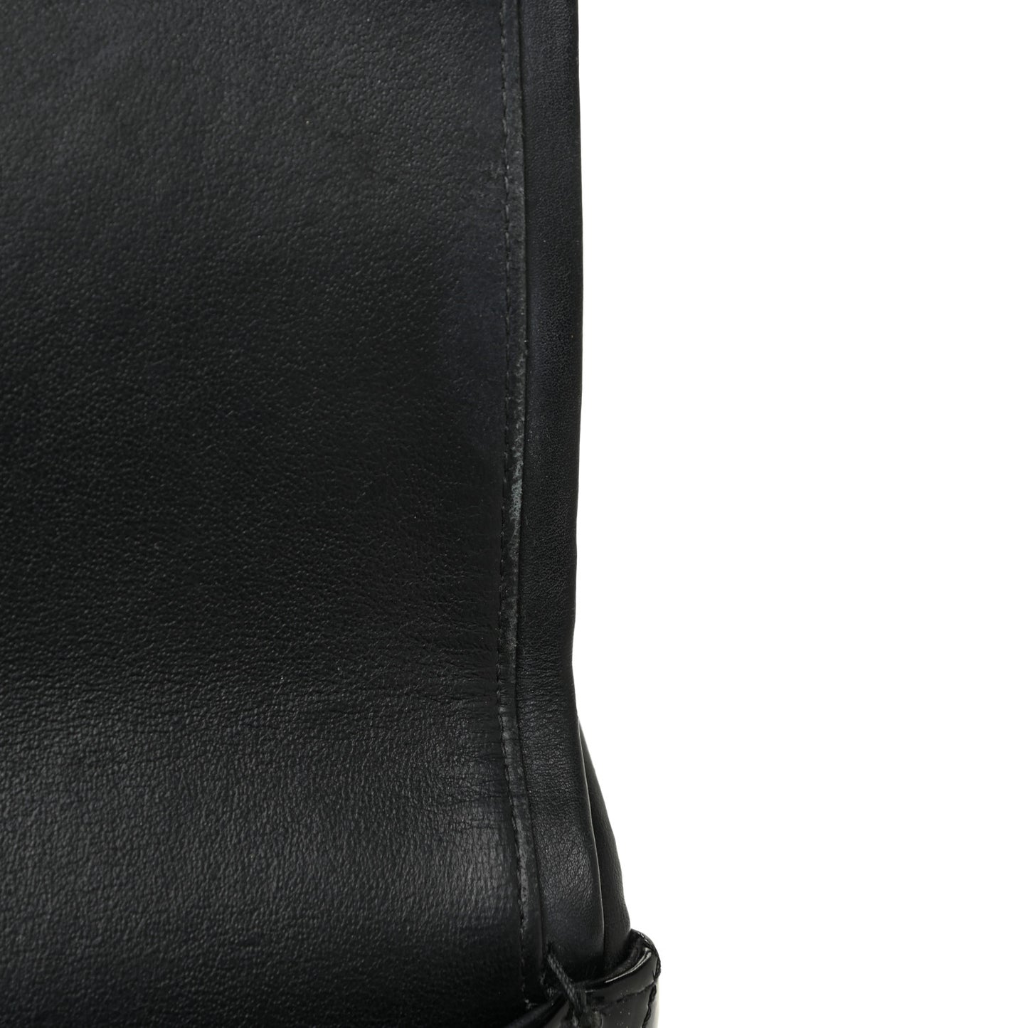 Patent Quilted Jumbo Double Flap Black