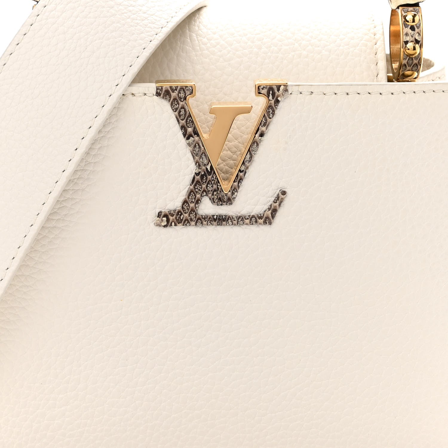 Louis Vuitton Taurillon Ayers Capucines Mini White Snow White 7 of 9