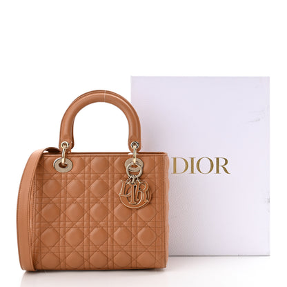 Christian Dior Lambskin Cannage Medium Lady Dior Amber 12 of 12