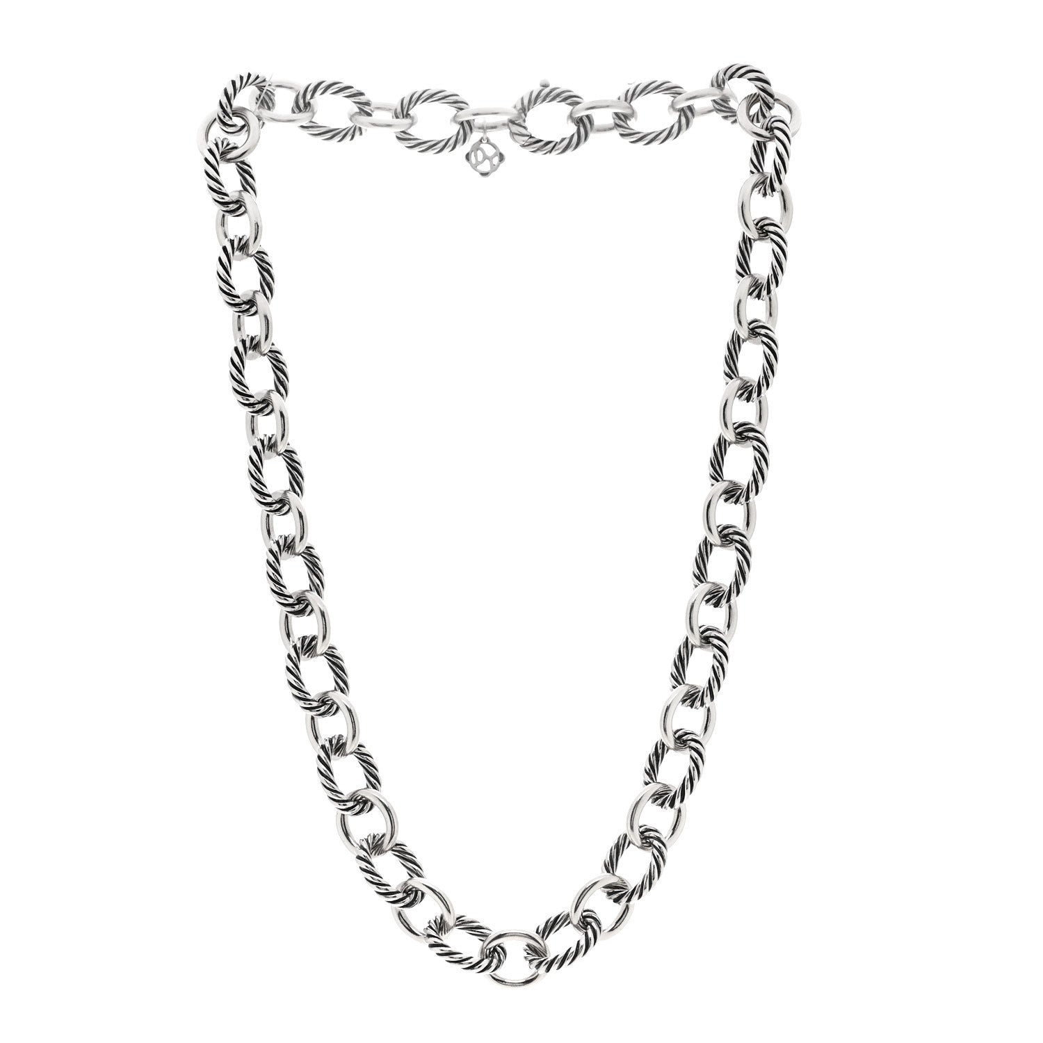 David Yurman Sterling Silver 12mm Large Oval Link Necklace 3 of 5
