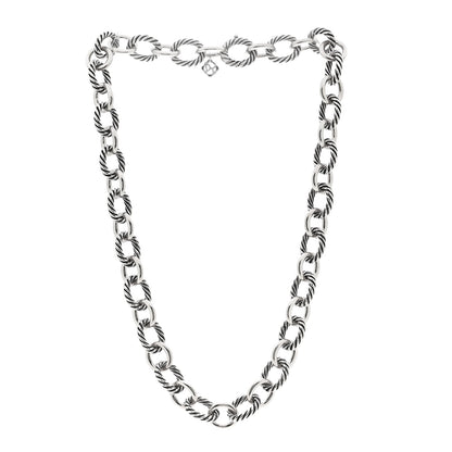 David Yurman Sterling Silver 12mm Large Oval Link Necklace 3 of 5