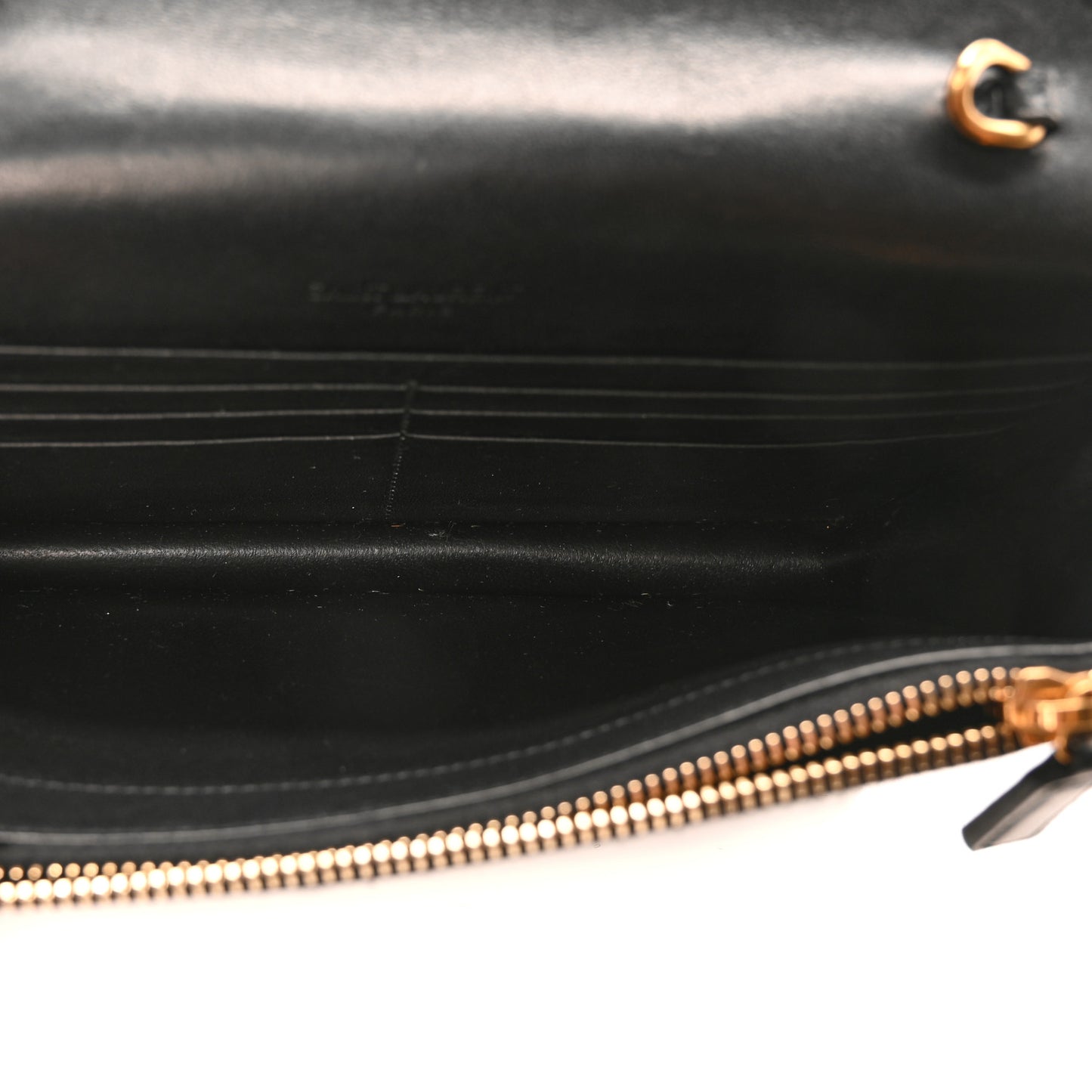 Pony Hair Leopard Print Classic Monogram Kate Tassel Chain Wallet Black