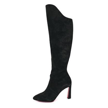 Christian Louboutin Veau Velours Eleonor Botta 85 Tall Boots 36.5 Black 1 of 8