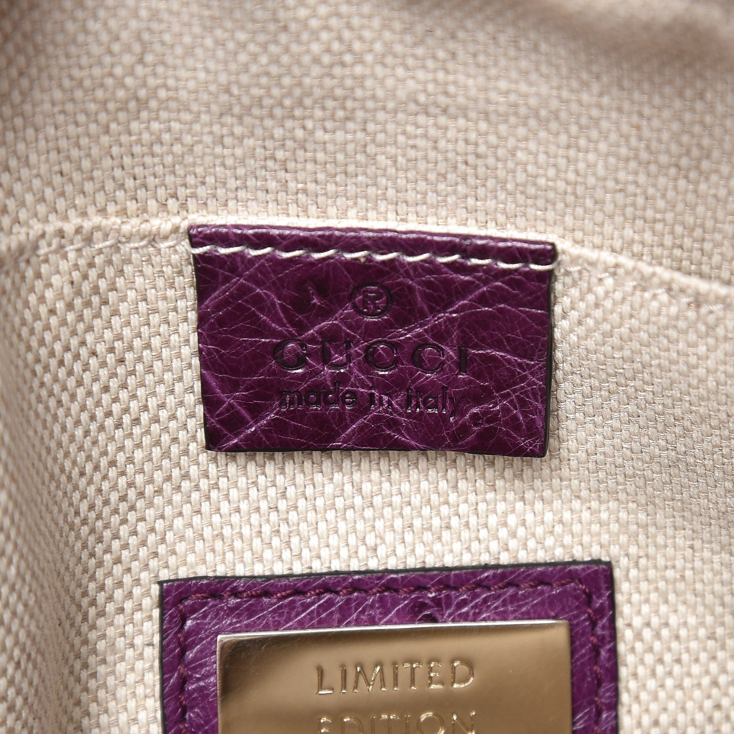 Gucci Ostrich Small Soho Disco Bag Grape Royal 6 of 9