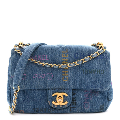 Chanel Denim Quilted Mini Denim Mood Rectangular Flap Blue Multicolor 1 of 10
