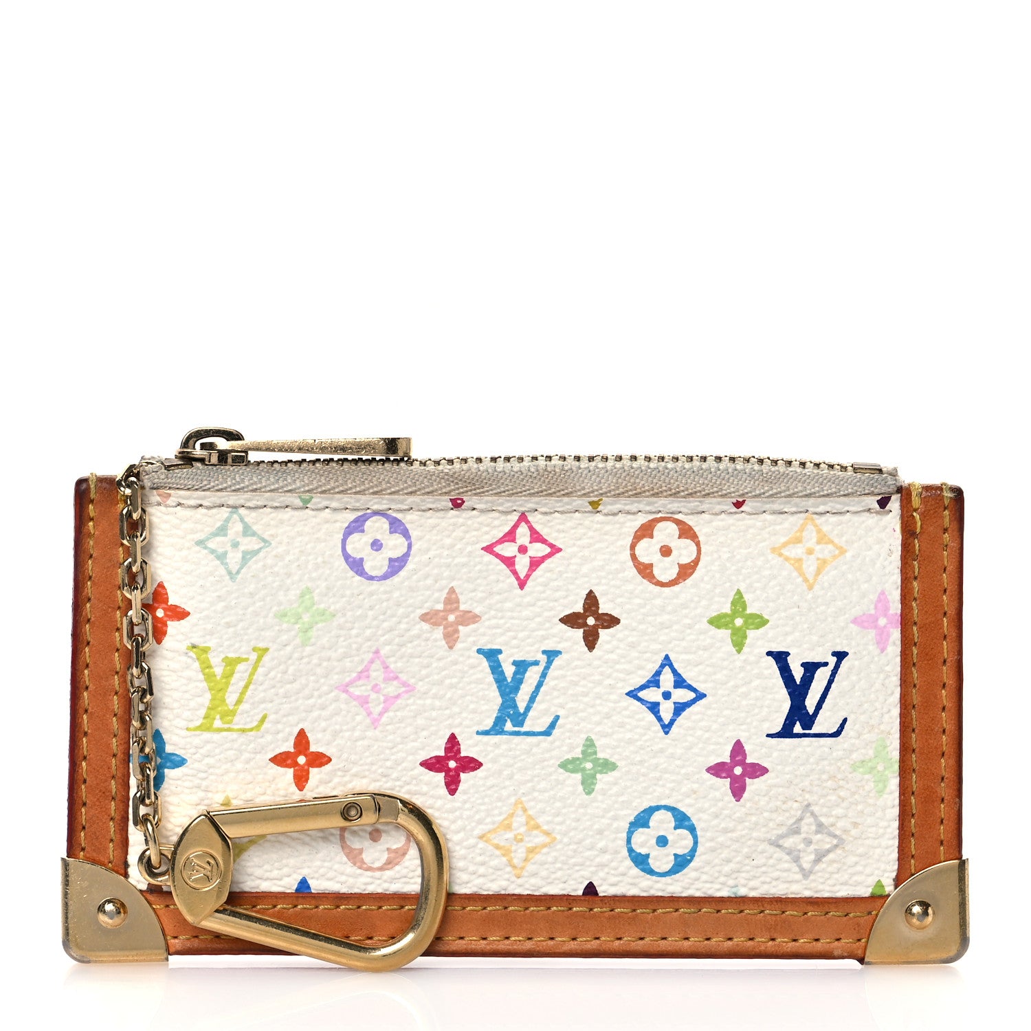 Louis Vuitton Monogram Multicolor Key Pouch White 1 of 7