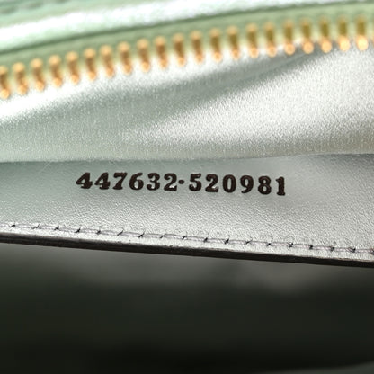 Gucci Iridescent Nappa Chevron Matelasse Small GG Marmont Chain Shoulder Bag Iridescent Salvy Green 7 of 10