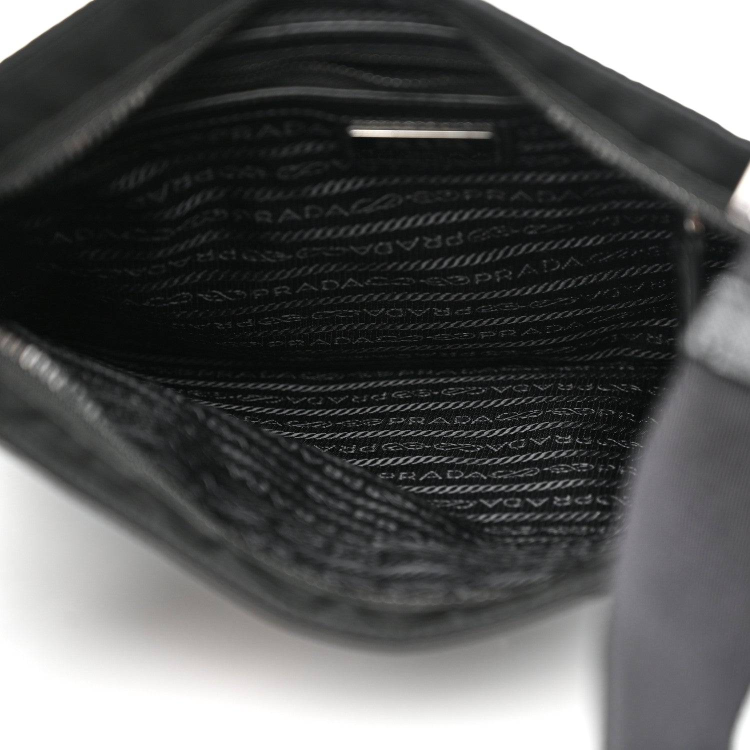 Prada Tessuto Nylon Saffiano Flat Messenger Bag Black 5 of 10