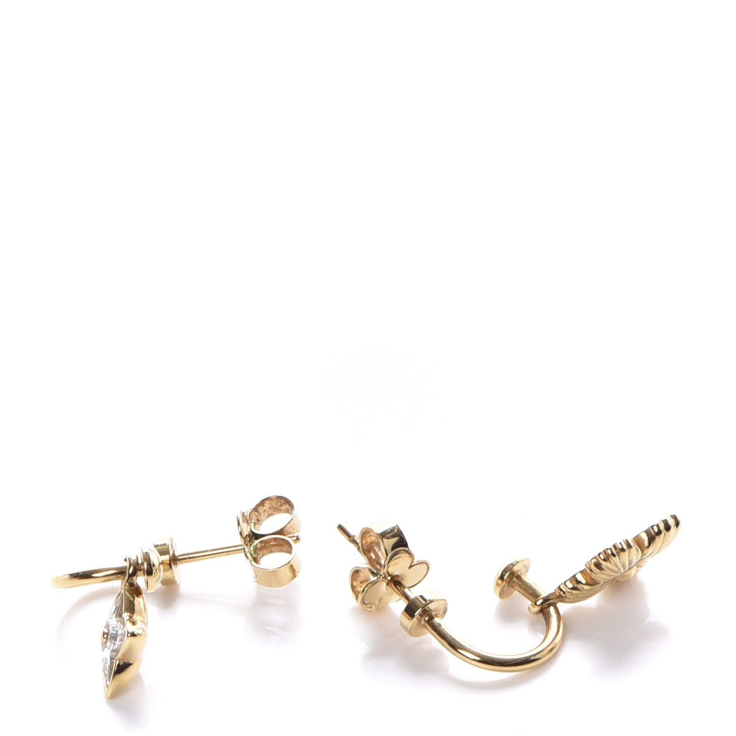 Strass Blooming Mismatched Earrings Gold