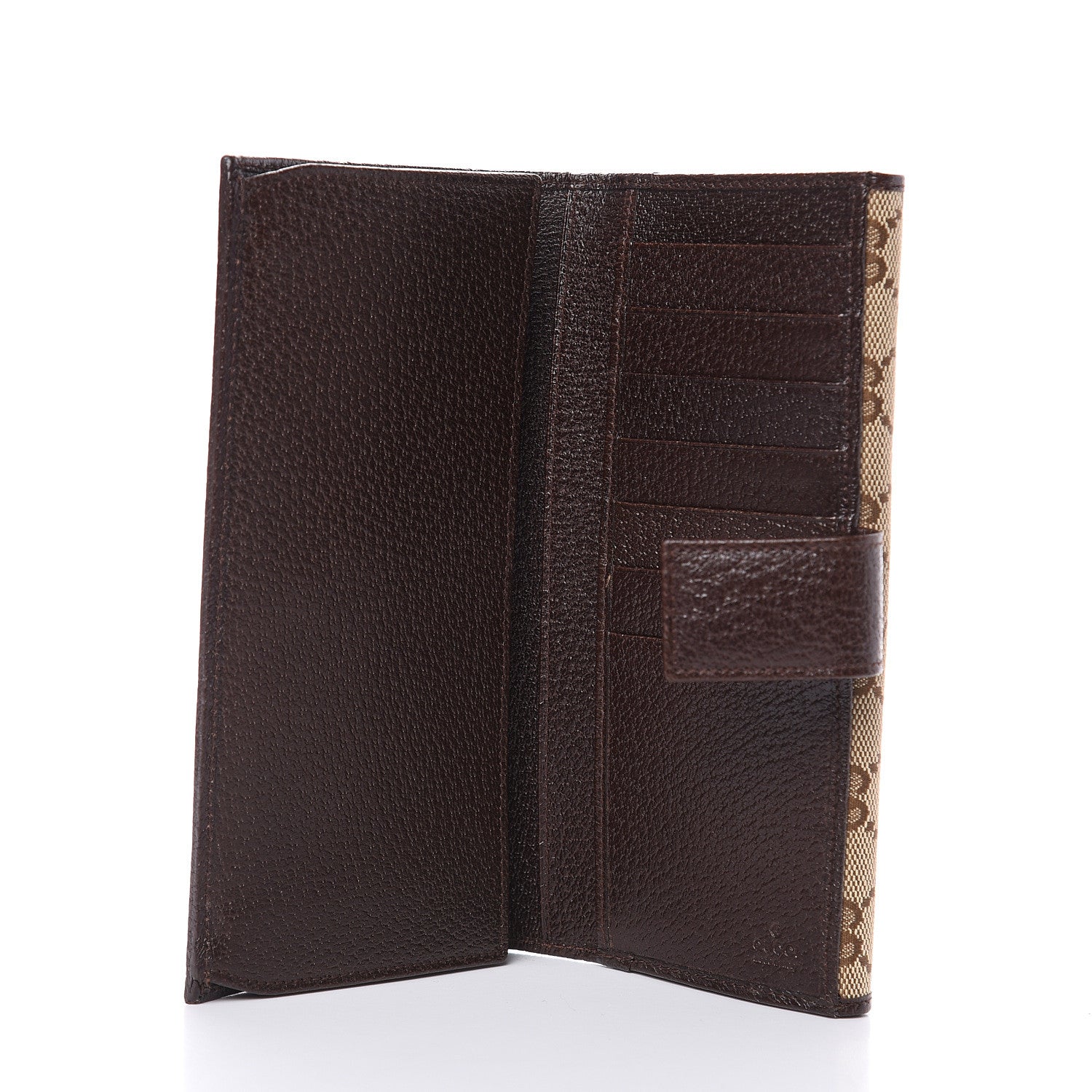 Gucci Monogram Metal Bar Continental Flap Wallet Beige Ebony Dark Brown 5 of 8