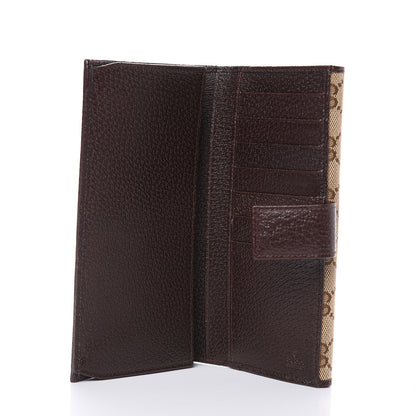 Gucci Monogram Metal Bar Continental Flap Wallet Beige Ebony Dark Brown 5 of 8