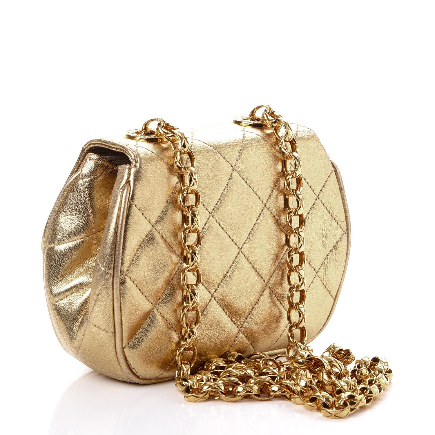 Chanel Metallic Lambskin Quilted Mini Flap Gold 4 of 10