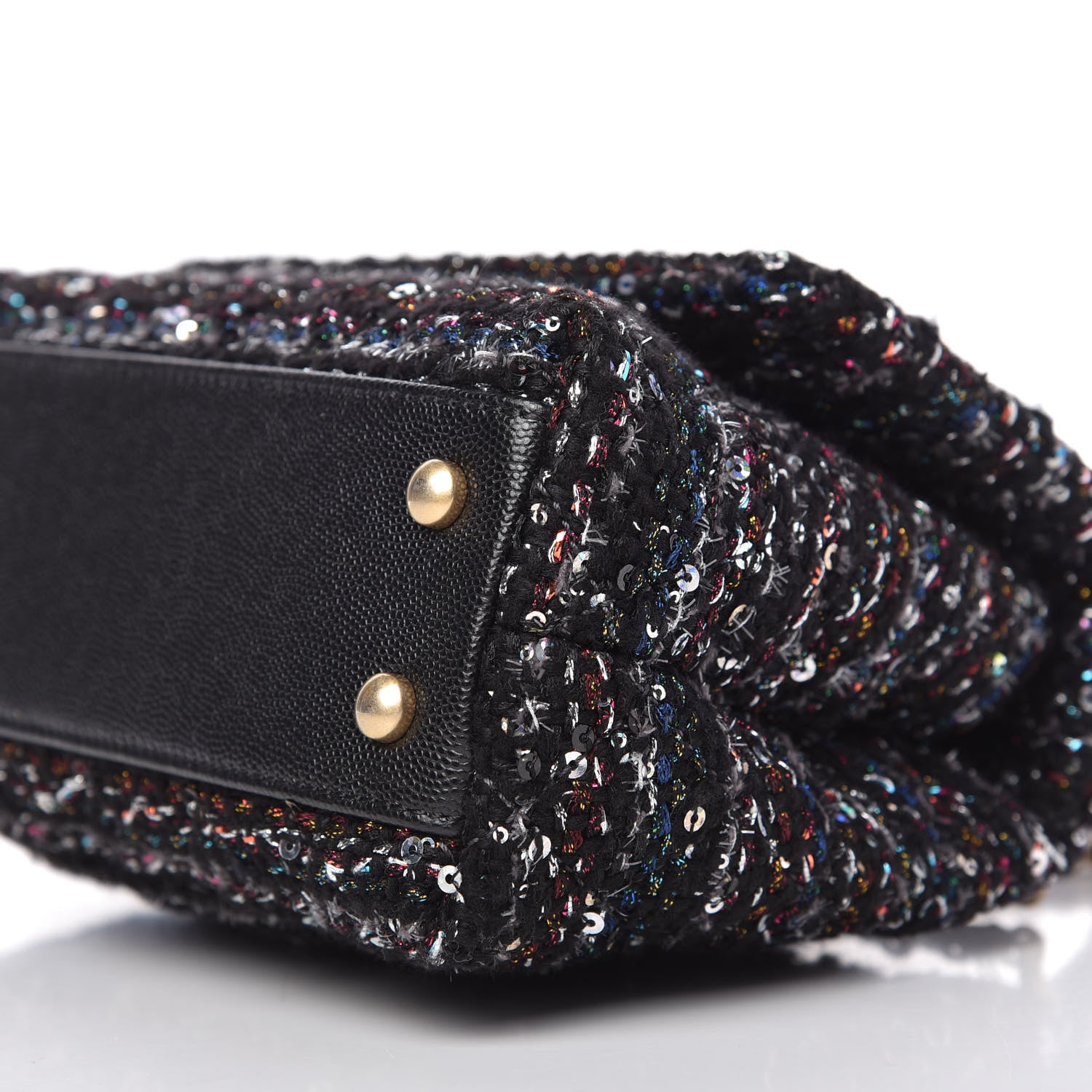 Chanel Tweed Sequin Mini Coco Handle Flap Black 7 of 10
