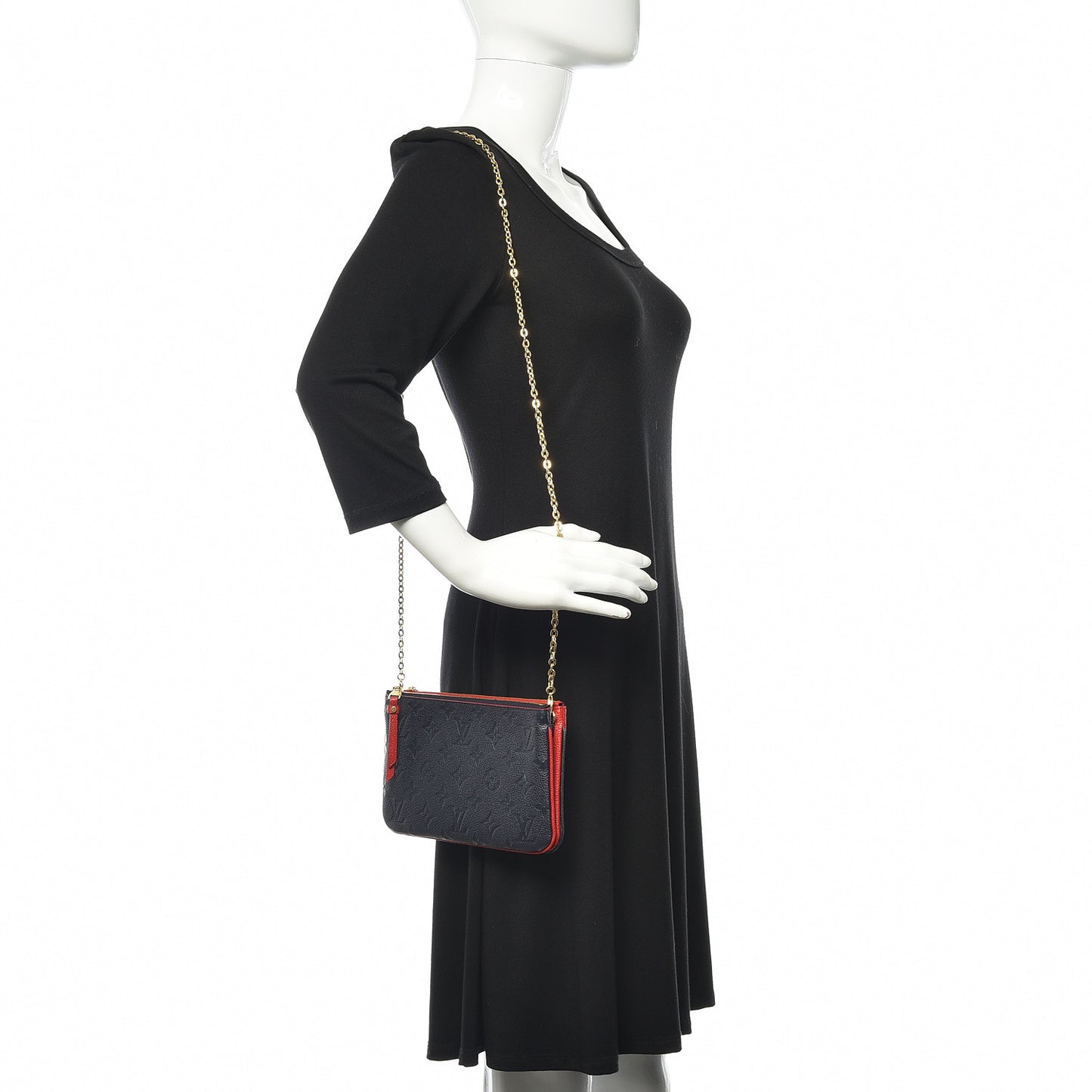 Empreinte Double Zip Pochette Marine Rouge