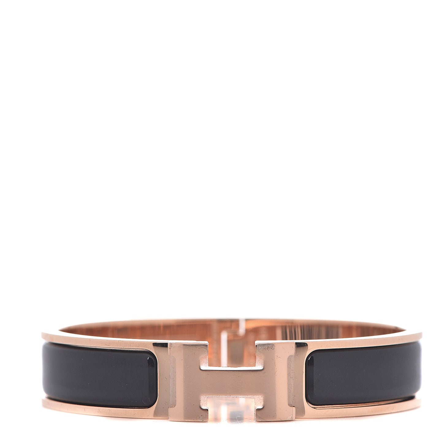 Enamel Narrow Clic Clac H Bracelet PM Black