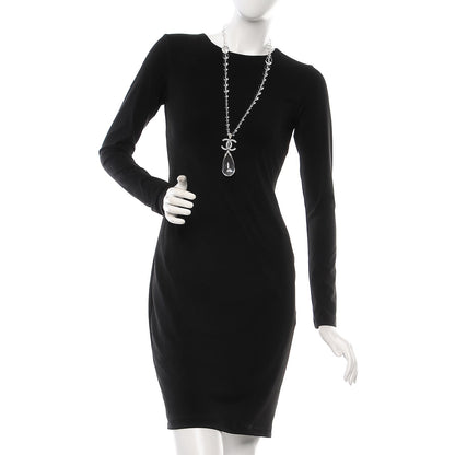 Chanel Translucent Resin Crystal CC Long Chain Necklace Silver 2 of 4