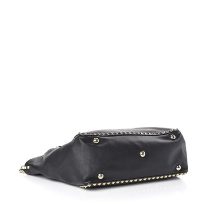 Valentino Garavani Vitello Medium Rockstud Tote Black 4 of 8