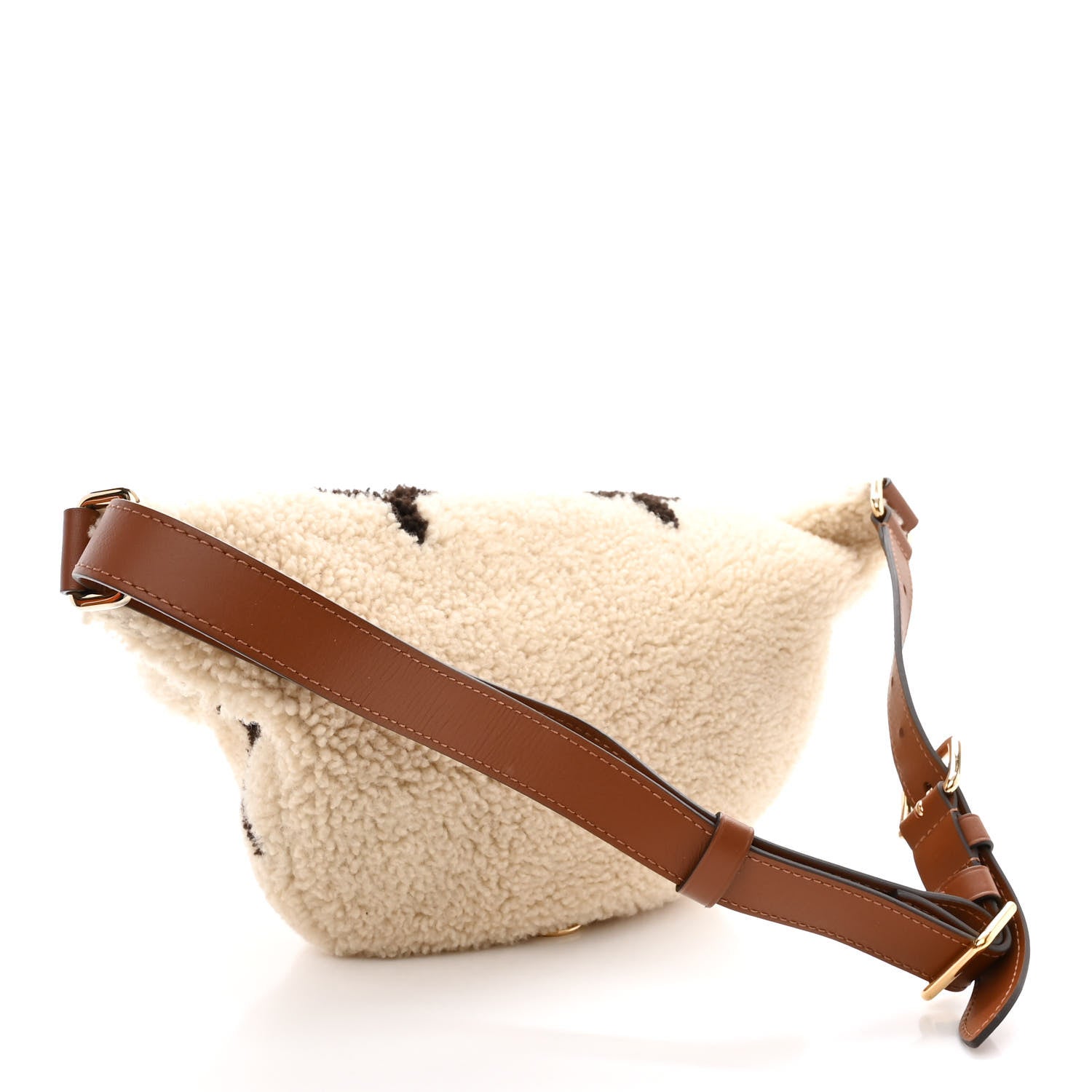 Louis Vuitton Shearling Monogram LV Ski Bumbag Cream Brown 3 of 10